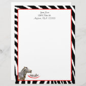 ゼブラスマイル黒/白/赤のストライプ レターヘッド (正面/裏面)