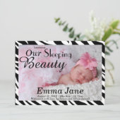 ゼブラスリープ美しいプリント誕生発表 案内状 (スタンド正面)