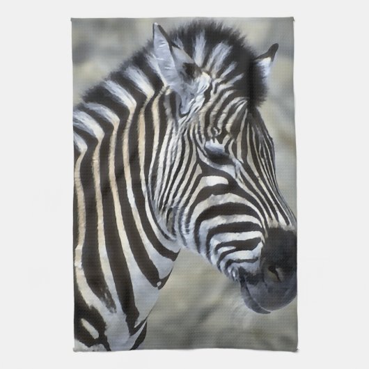 ゼブラス愛好家アート キッチンタオル (縦)