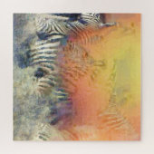 ゼブラス·ランニングのパステルアコンテンポラリーニマル·アート ジグソーパズル (横)