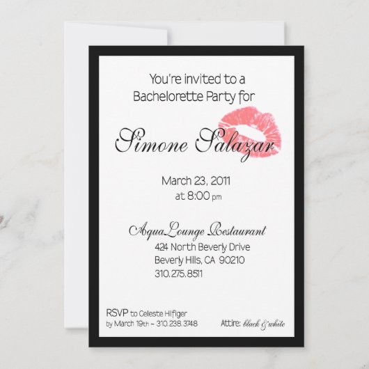 ゼブラダマスクガールズナイトアウトバチェロレッテ 招待状 (裏面)