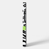 ゼブラチータヒョウ皮白黒ティール(緑がかった色)名 Case-Mate iPhoneケース (裏面 / 左)