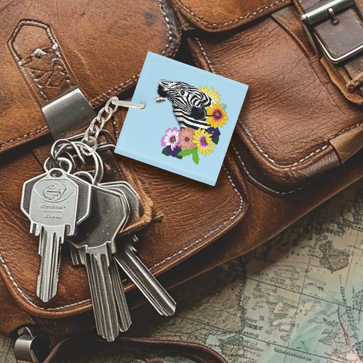 ゼブラデイジーブルー キーホルダー