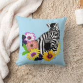 ゼブラデイジーブルー クッション (ブランケット)