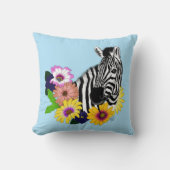 ゼブラデイジーブルー クッション (正面)