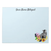 ゼブラデイジーブルー ノートパッド (正面)