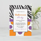 ゼブラドット ハロウィンパーティー招待状 招待状 (スタンド正面)