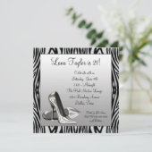 ゼブラハイヒールウーマンバースデーパーティー 招待状 (スタンド正面)