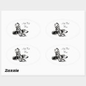 ゼブラハイヒールシューズ封筒用シールステッカーラベル 楕円形シール (シート)