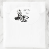 ゼブラハイヒールシューズ封筒用シールステッカーラベル 楕円形シール (バッグ)