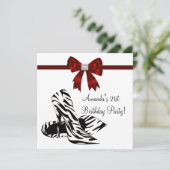 ゼブラハイヒール女性21st誕生日パーティー 招待状 (スタンド正面)