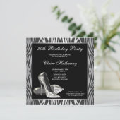 ゼブラハイヒール女性30th誕生日パーティー 招待状 (スタンド正面)