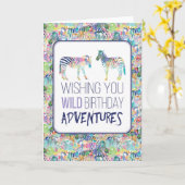 ゼブラハッピーバースデーカード カード (黄色い花)