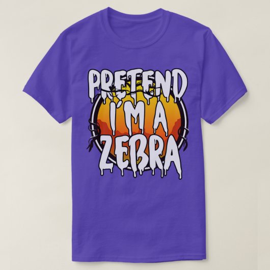 ゼブラハロウィンカップルのコスチュームの仮装 Tシャツ (デザイン正面)