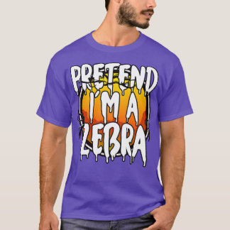 ゼブラハロウィンカップルのコスチュームの仮装 Tシャツ