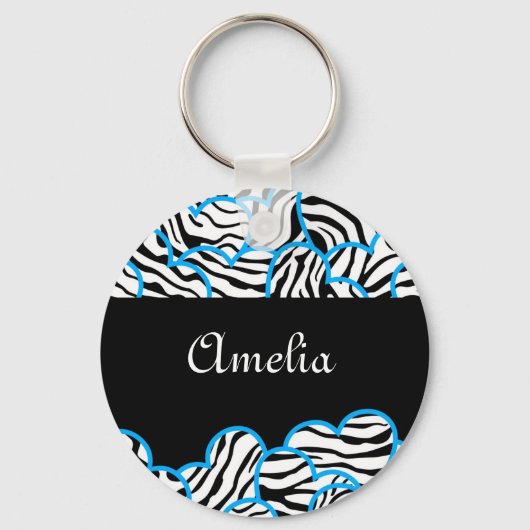 ゼブラハートキーチェーン キーホルダー (正面)