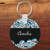 ゼブラハートキーチェーン キーホルダー (正面)