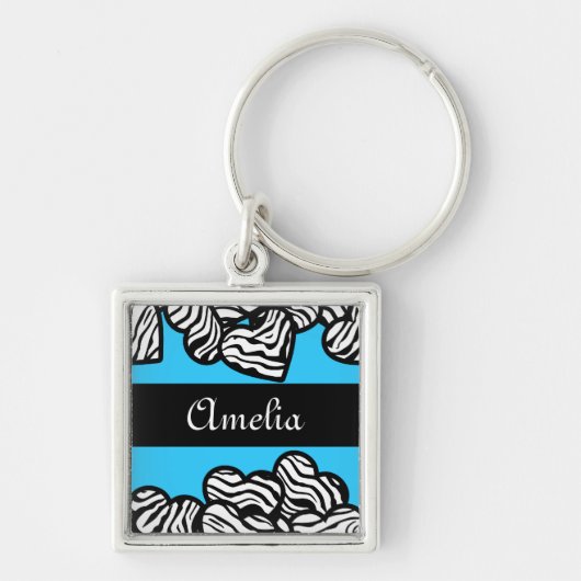 ゼブラハートキーチェーン キーホルダー (正面)