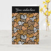 ゼブラハートデザイングリーティングカード カード (黄色い花)