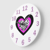 ゼブラハート時計 ラージ壁時計 (傾斜)