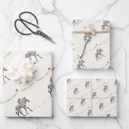 ゼブラバルーンパーティーカドゥーパピエヴェレンセット ラッピングペーパーシート