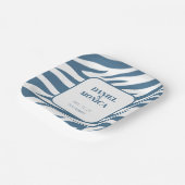 ゼブラパステルブルー紙プレート&ボウルスタイリッシュ- ペーパープレート (傾斜あり)