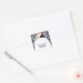 ゼブラパターンの花嫁と花婿結婚。 スクエアシール (封筒)