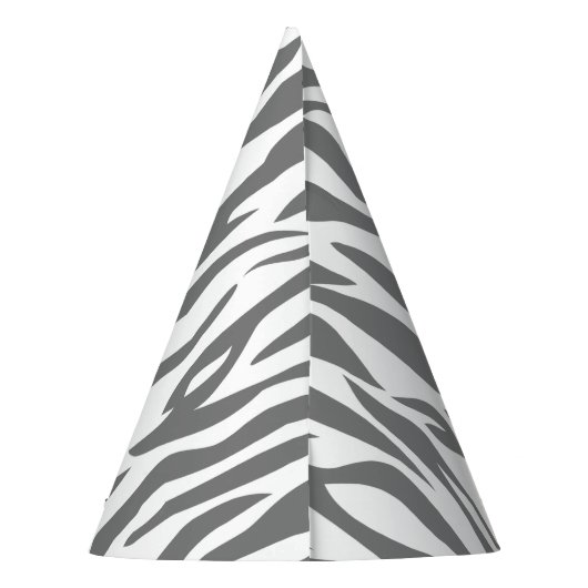 ゼブラパターンサファリジャングルアニマル誕生日 パーティーハット (裏面)