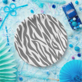 ゼブラパターンサファリジャングルアニマル誕生日 ペーパープレート (パーティー)