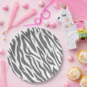 ゼブラパターンサファリジャングルアニマル誕生日 ペーパープレート (パーティー)