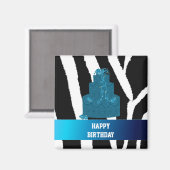 ゼブラパターン(お誕生日ケーキ) マグネット (正面/裏面)