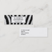 ゼブラパーソナライズされたカッコいいパターンのテクスチャ スキニー名刺 (正面/裏面)