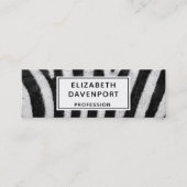 ゼブラパーソナライズされたカッコいいパターンのテクスチャ スキニー名刺 (正面)