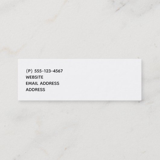 ゼブラパーソナライズされたカッコいいパターンのテクスチャ スキニー名刺 (裏面)