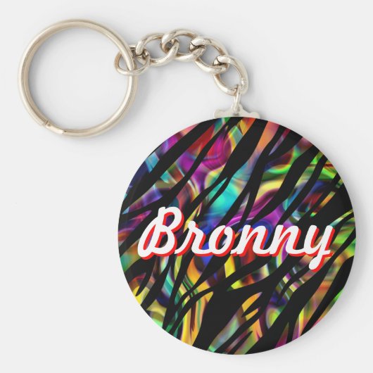 ゼブラパーソナライズされたカラフルデザインキーチェーン キーホルダー (正面)
