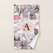 ゼブラパーソナライズされたガールボスラグジュアリー バスタオルセット (ハンドタオル)