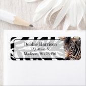 ゼブラパーソナライズされたストライプ差出人住所ラベル ラベル (インサイチュ)