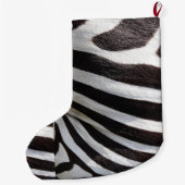 ゼブラパーソナライズされたプリント ラージクリスマスストッキング (裏面)