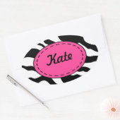 ゼブラパーソナライズされた印刷シール 楕円形シール (封筒)