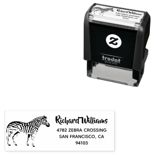 ゼブラパーソナライズされた差出人住所プレインクスタンプ セルフインキングスタンプ (インサイチュ)