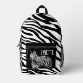 ゼブラパーソナライズされた病 プリントバックパック (正面)