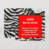 ゼブラパーティの招待状 招待状 (正面/裏面)
