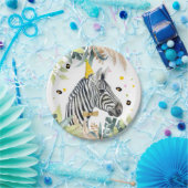 ゼブラパーティー動物誕生日ズーサファリ ペーパープレート (パーティー)