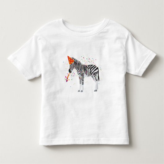 ゼブラパーティー – 動物とパーティー トドラーTシャツ (正面)