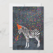 ゼブラパーティー – 動物の誕生日パーティーボーイガール 招待状 (裏面)