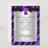 ゼブラパープルハイヒールベビーシャワー民族少女 招待状 (裏面)