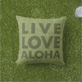ゼブラパームアロハハワイアントロピカルオリーブグリーン アウトドアクッション (芝生)
