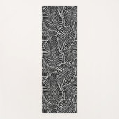 ゼブラパームハワイアントロピカルブラックリバーシブル ヨガマット (正面)