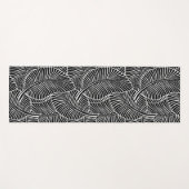 ゼブラパームハワイアントロピカルブラックリバーシブル ヨガマット (正面(横))