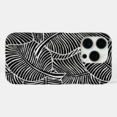 ゼブラパームハワイアントロピカルブラック&ホワイト Case-Mate iPhoneケース (裏面 (横))